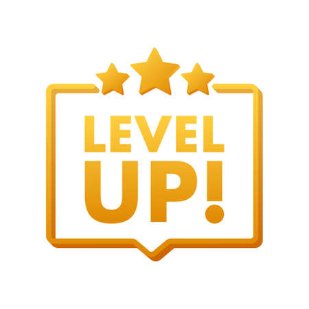 Game icon bonus. level up icon, new level logo. Vector illustration.のイラスト素材
