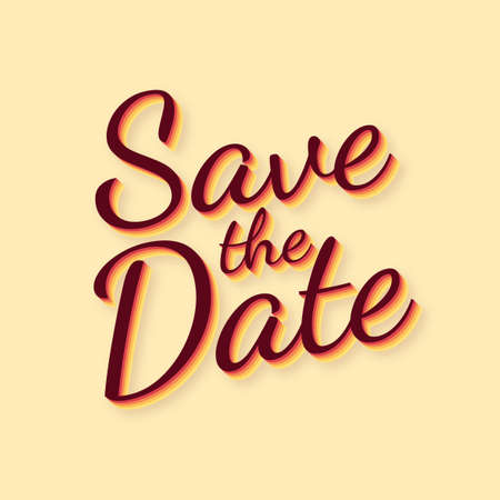 Save the date. Retro sign. Flat vector stock illustrations on white background.のイラスト素材