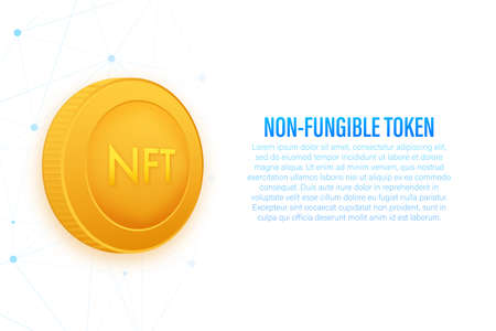 Flat illustration with nft concept. Banner vector. Flat design. Vector design art.のイラスト素材