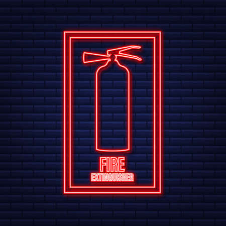 Fire extinguisher aimed at the fire. Protection symbol.のイラスト素材