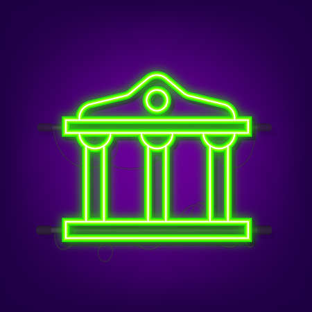 Money, finance and payments. Neon outline web icon. Vector illustrationのイラスト素材