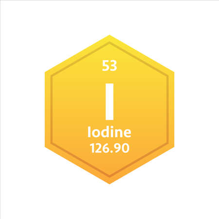 Iodine symbol. Chemical element of the periodic table. Vector stock illustrationのイラスト素材