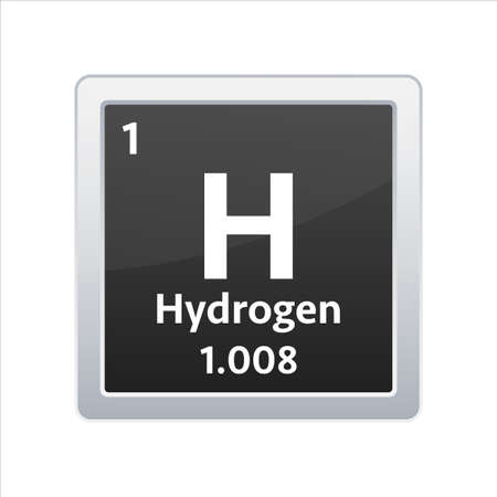 Hydrogen symbol. Chemical element of the periodic table. Vector stock illustration.のイラスト素材