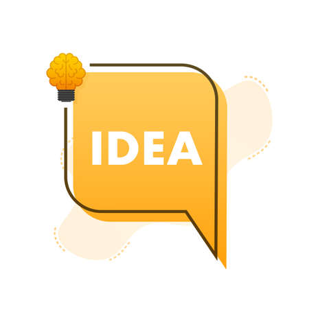 Flat idea for concept design. Lightbulb icon. Idea, solution, business, strategy concept. Vector stock illustrationのイラスト素材