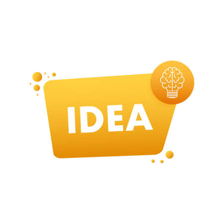 Flat idea for concept design. Lightbulb icon. Idea, solution, business, strategy concept. Vector stock illustrationのイラスト素材
