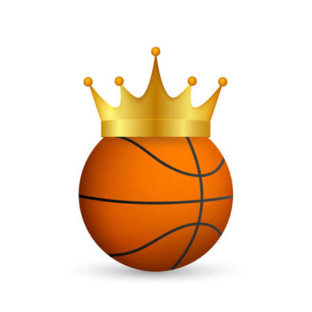 Basketball Ball in Golden Royal Crown, king of sport. Vector stock illustration.のイラスト素材