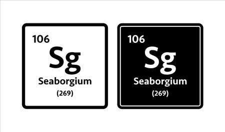 Seaborgium symbol. Chemical element of the periodic table. Vector stock illustration.のイラスト素材