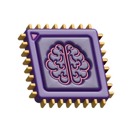 Brain. Digital brain in hand. Neural network. IQ testing. Brainstorm think idea. stock illustration