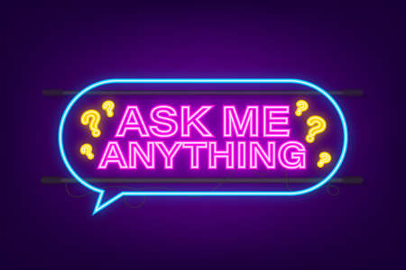 Ask me anything. Lettering for your blog, for online shop, for tags and banners. Vector illustrtaion.のイラスト素材