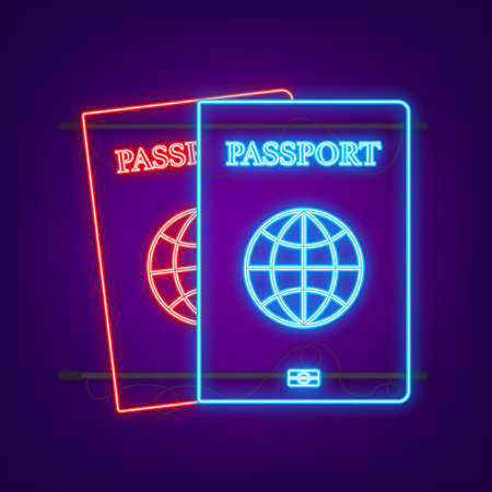 International passport line icon. Document, arrival. Customs concept. Vector illustrationのイラスト素材