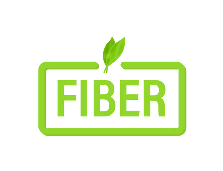 Fiber Badge isolated on white background. Vegan Button. Vector stock illustration.のイラスト素材