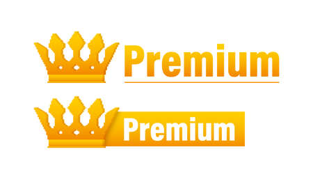 Premium. Premium sign in royal style on gold background. Luxury template design. Vector stock illustration.のイラスト素材