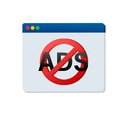 No ads for promotion design. Banner for concept design. Sale vector illustration. Internet technology. Internet advertisement.のイラスト素材