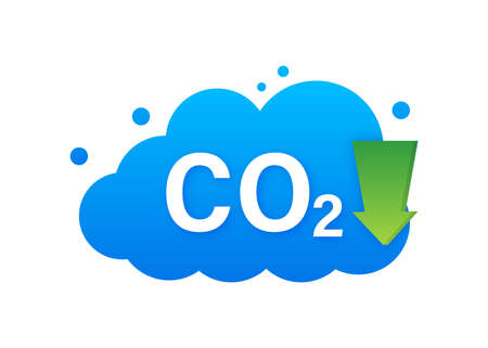 CO2 in flat style isolated on empty background.のイラスト素材
