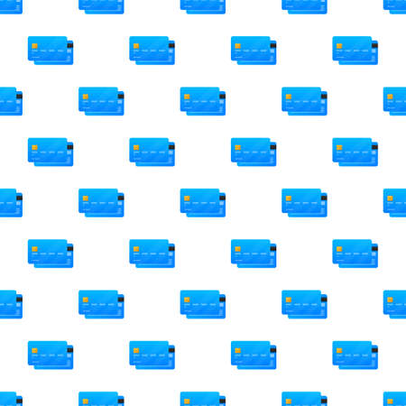 Blue simple credit card pattern on white background. Vector Illustration.のイラスト素材