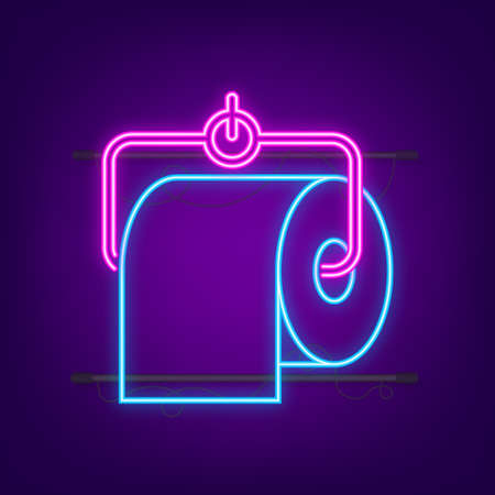 Vintage toilet paper, great design for any purposes. Neon style.のイラスト素材
