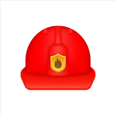 Realistic red helmet. Realistic isolated vector. Cartoon illustration. Red background.のイラスト素材