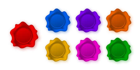 Wax seals set isolated on white background. Vector stock illustration.のイラスト素材