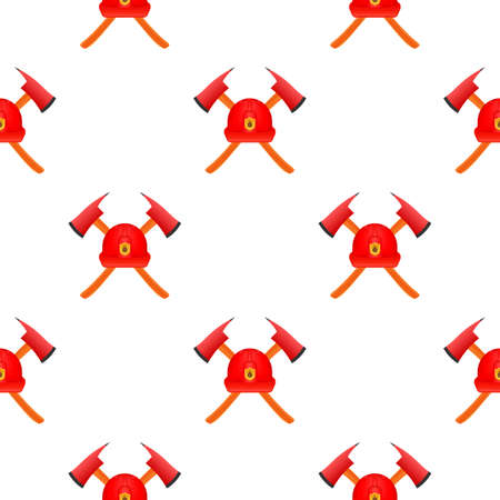 Vintage american illustration with red fire fighter tool. Pattern.のイラスト素材