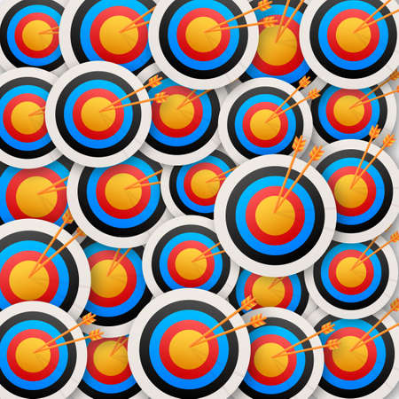 Target sticker pattern. Vector isolated illustration in flat style. Concept target market, audience, group, consumer.のイラスト素材