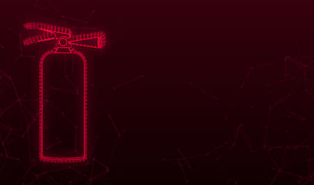 Fire extinguisher protection. plexus icon. Vector stock illustrationのイラスト素材