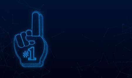 Fan hand with finger up. Hand up with number 1. Vector stock illustrationのイラスト素材