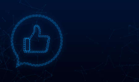 Like, Recommend, feedback. Plexus icon. Social network post. Social media like. Vector stock illustrationのイラスト素材