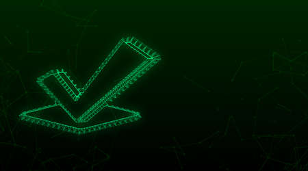 Checkmark. Green approved sticker on white background. Vector stock illustrationのイラスト素材