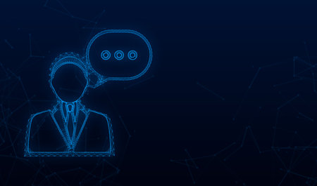 Flat illustration with customer service. 3d vector stock illustration. Customer support serviceのイラスト素材