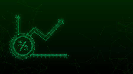 Percent growth chart. Credit percentage symbol. Vector illustrationのイラスト素材