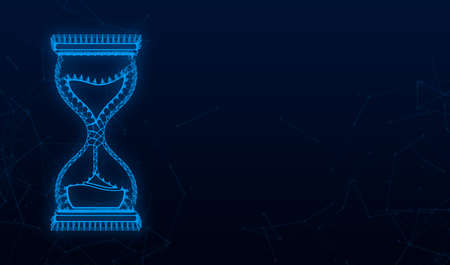 Hourglass icon in hands. Hourglass Timer Sand as Countdown. Vector stock illustrationのイラスト素材