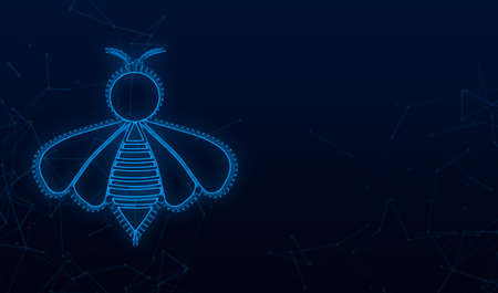 Honey flying bee. Bee icon. Vector stock illustrationのイラスト素材