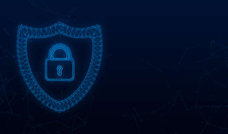 Cyber security vector with shield and check mark. Security shield concept. Internet security. Vector stock illustrationのイラスト素材