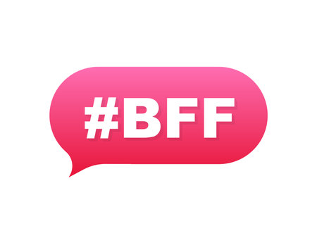 Flat icon with red bff for concept design. Vector design. Vector logo.のイラスト素材