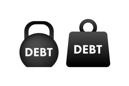 Illustration with cargo debt on white background. Vector illustrationのイラスト素材