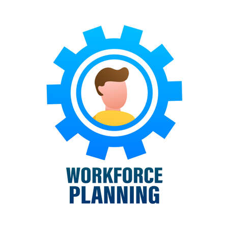 Workforce planning in abstract style. Process chart. 3d icon with workforce planning for concept design.のイラスト素材