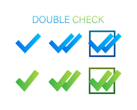 Double check, great design for any purposes. Vector logo illustration. Tick symbol.のイラスト素材