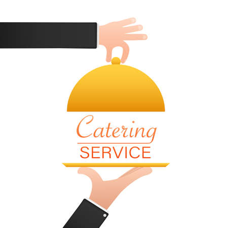 Flat illustration catering service on white background. Vector icon. Vector art.のイラスト素材
