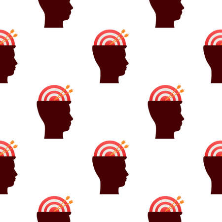Target brain profile for medical design pattern. Vector illustration. Business strategy. Vector icon.のイラスト素材