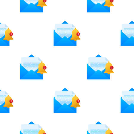 Enable reminder notification pattern. Email notification. Message alert. Vector stock illustration.のイラスト素材