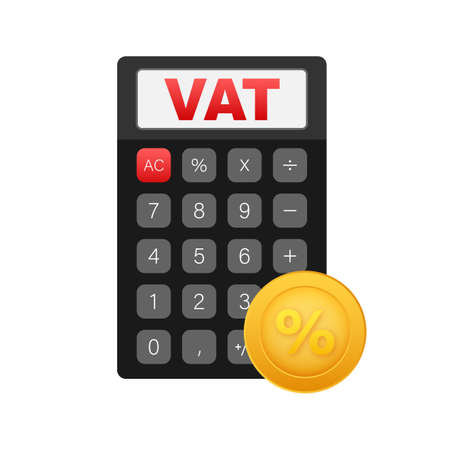 Flat style illustration with green vat percent. Vector illustration. Vector logo. Arrow icon.のイラスト素材