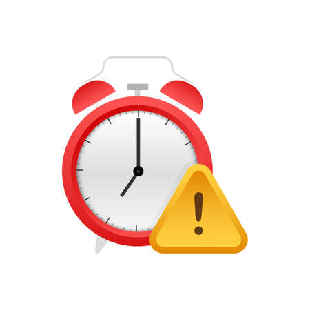 Vintage flat icon with red alarm alert on halftone red background. Notification bell iconのイラスト素材