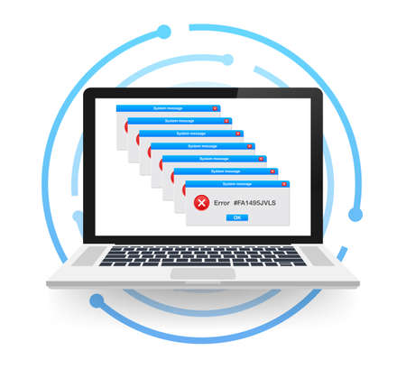 Vintage User Interface. Critical Error Warning Message. Vector stock illustration.