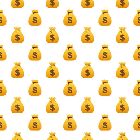 Money bag flat illustration. Flat green pattern. Vector illustration design. Business vector icon. Shopping time.のイラスト素材