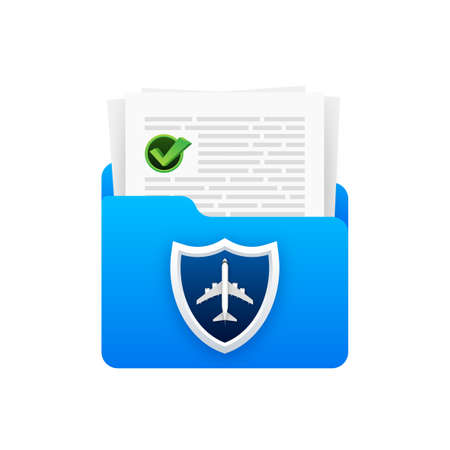 Travel insurance in flat style. Isometric vector illustration. Health insurance concept.のイラスト素材