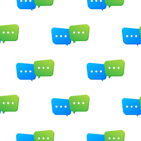 Live chat speech bubbles pattern. Blue chat bubbles pattern. Vector stock illustration.のイラスト素材