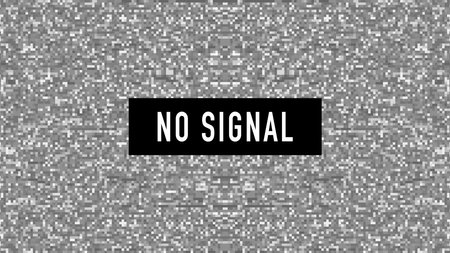 Pixel art no signal. Glitch camera effect. Vector image.のイラスト素材