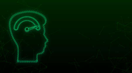 Head silhouette indicator sign isolated on white background. Medical treatment.のイラスト素材