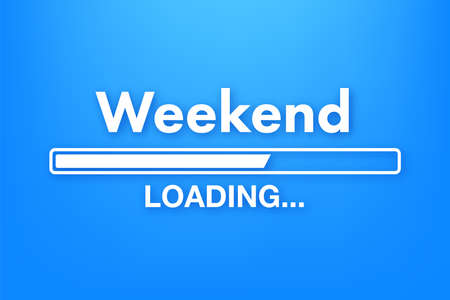Cartoon weekend loading for print design. Black friday. Holiday illustration. Calendar design.のイラスト素材