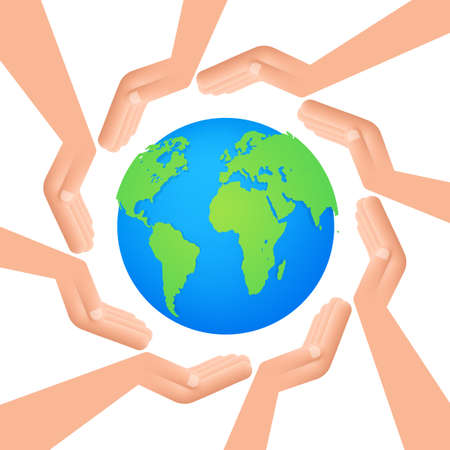 Abstract teamwork hands sign for concept design. Business concept. Teamwork, cooperation.のイラスト素材